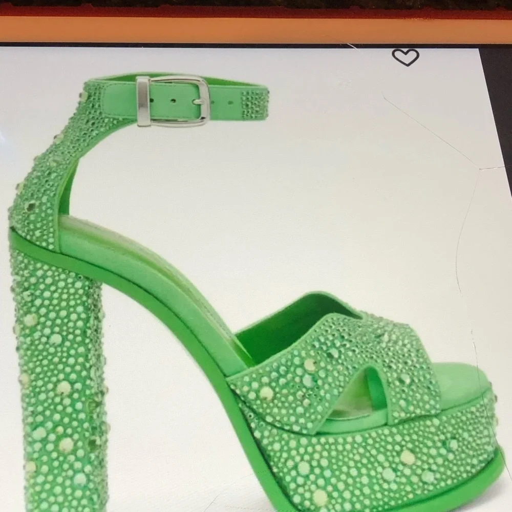 Alexander McQueen Crystal Platform sandals 135mm ! Stunning jade green !! - Picture 3 of 11